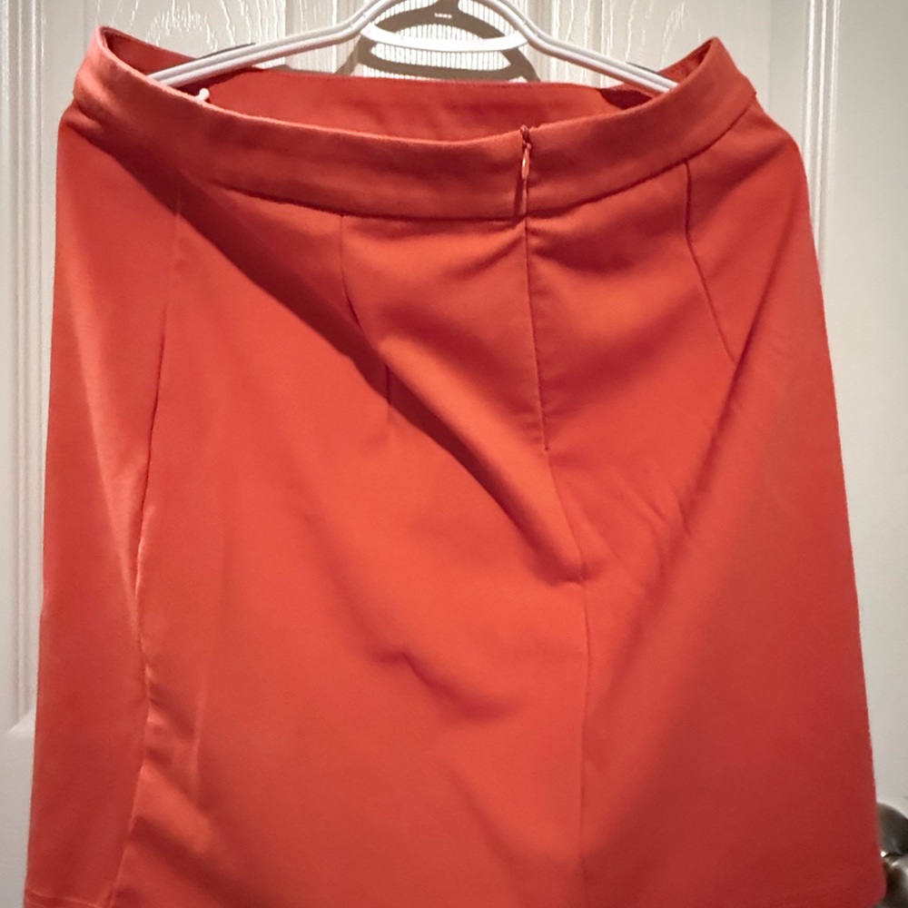 Tailored Orange Pencil Skirt for Women